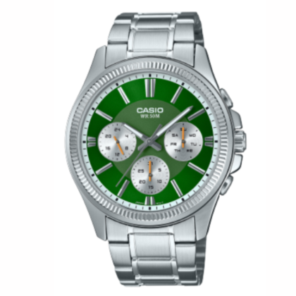 Casio Enticer MTP-1375D-3AV Silver Stainless Steel Band Men Watch